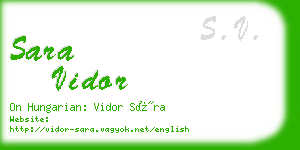 sara vidor business card